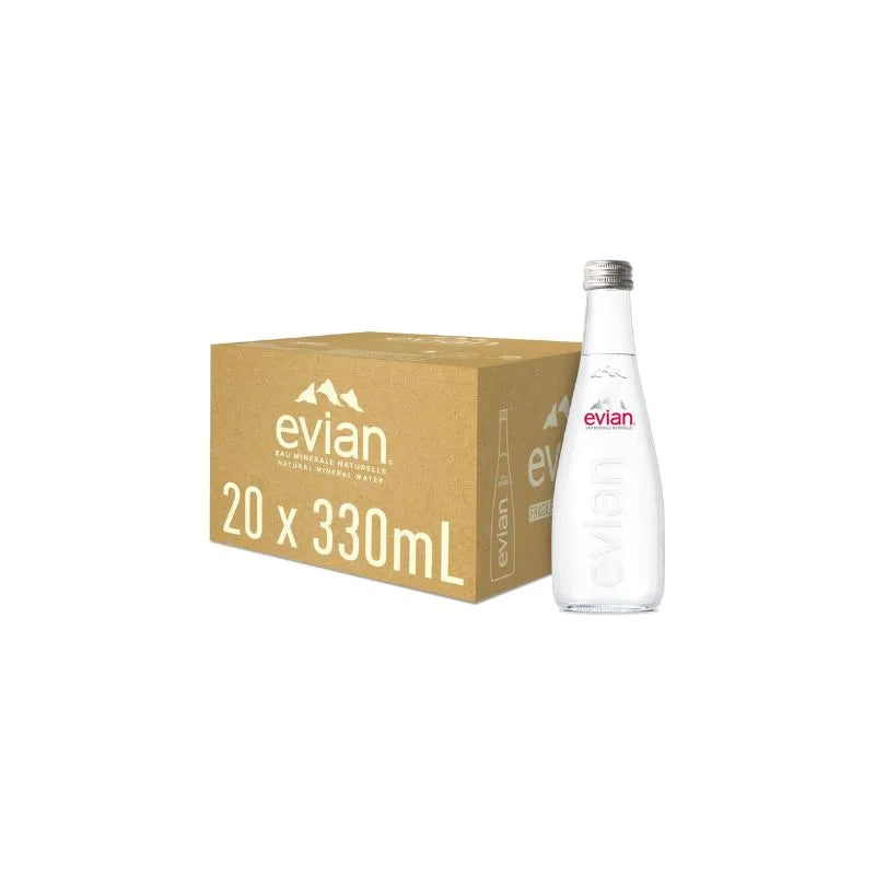 Evian Mineral Water, Naturally Filtered Drinking Water, 330ml (pack of 20)