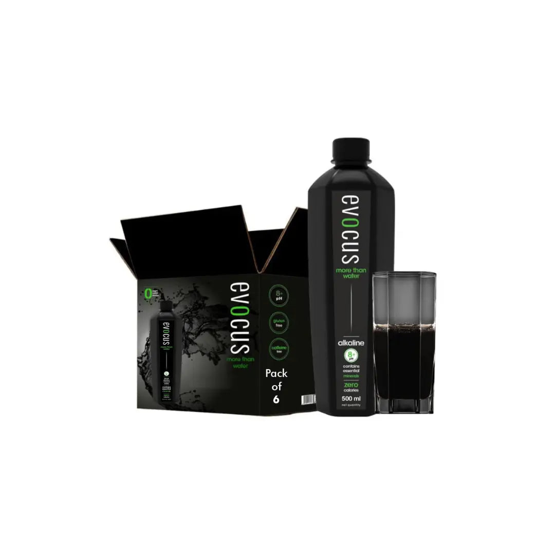 Evocus Black Alkaline Drink 500ml (Pack of 6) - alkaline water online
