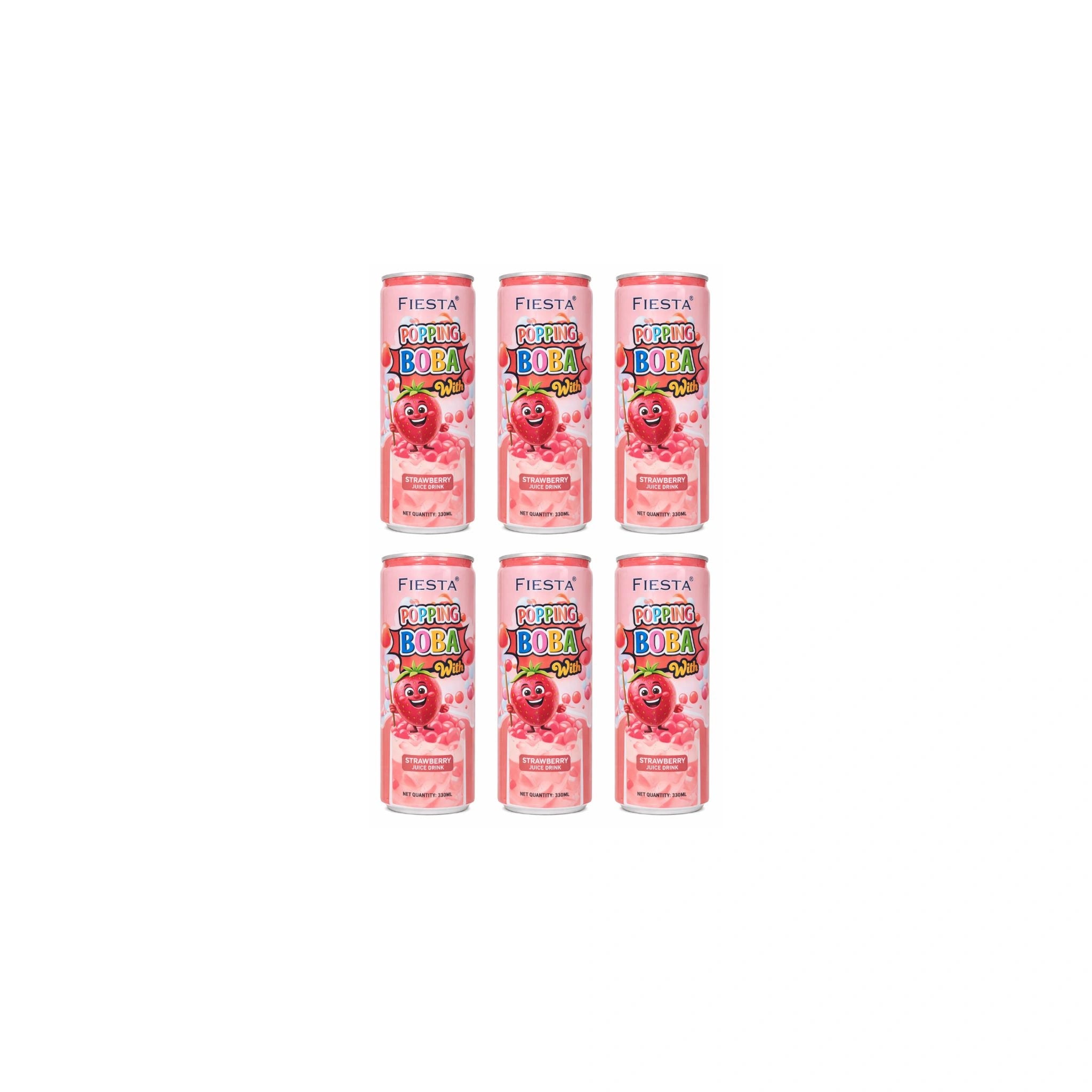 Fiesta Popping Boba Strawberry Juice Drink 330ml
